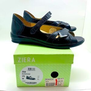 Ziera Black Sandal Comfort Shoe Sz 37‎